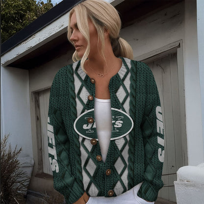 NYJ x NFL Women's Cardigan Sweater DatND DVT