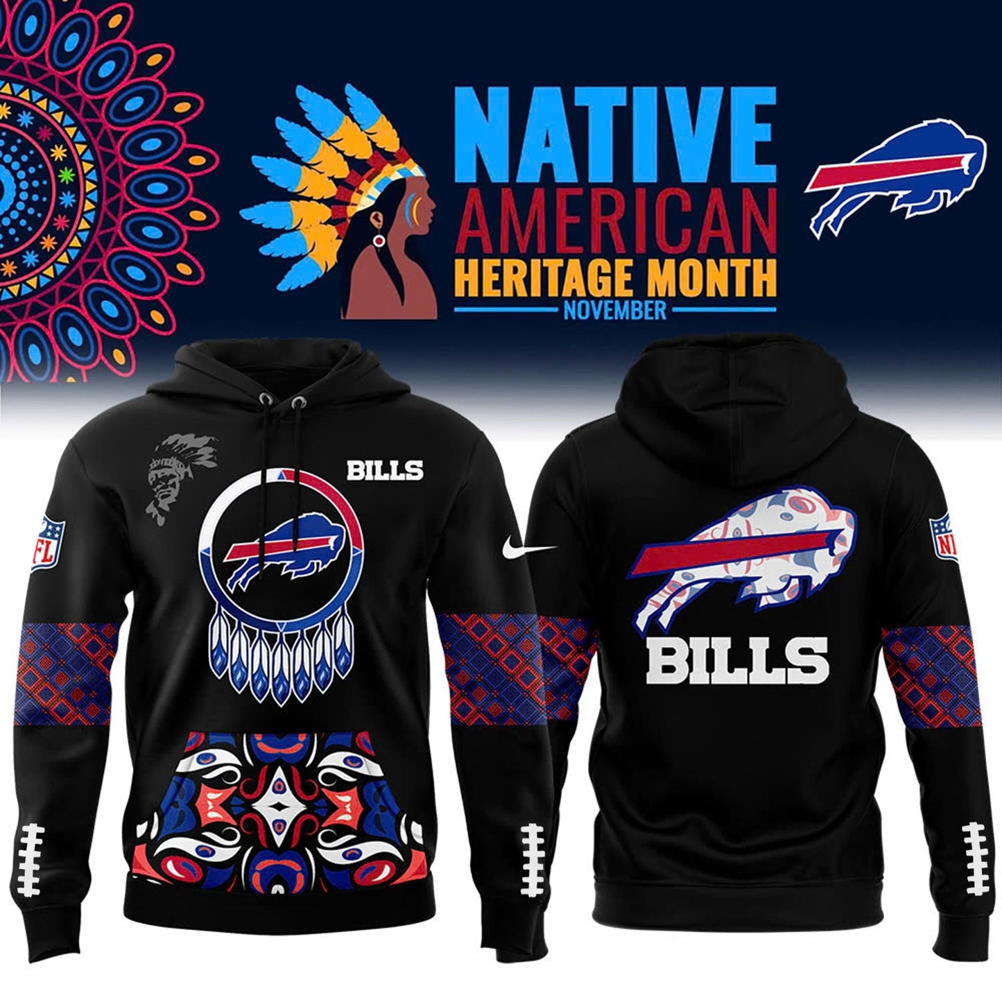 Native American Heritage Month Premium NFL X BUF Hoodie NDT NHM