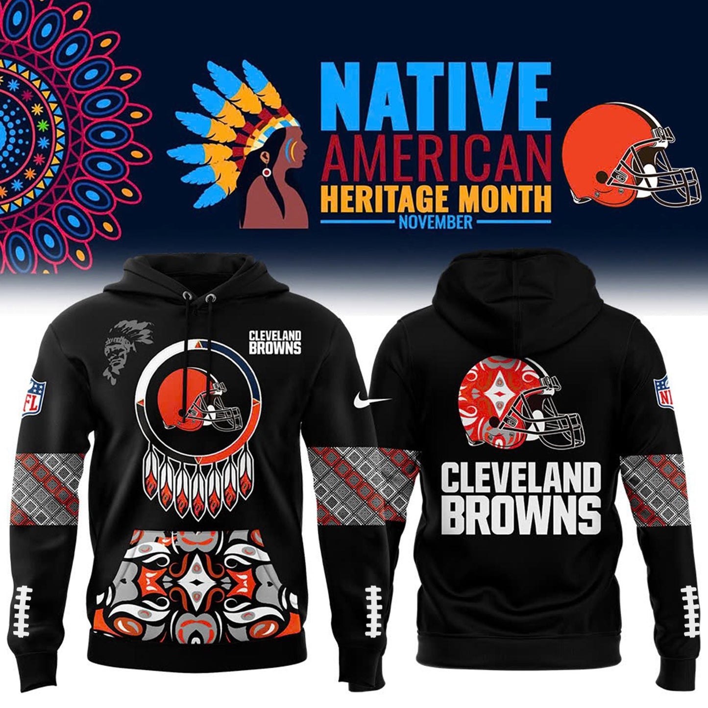 Native American Heritage Month Premium NFL X CLE Hoodie NDT NHM