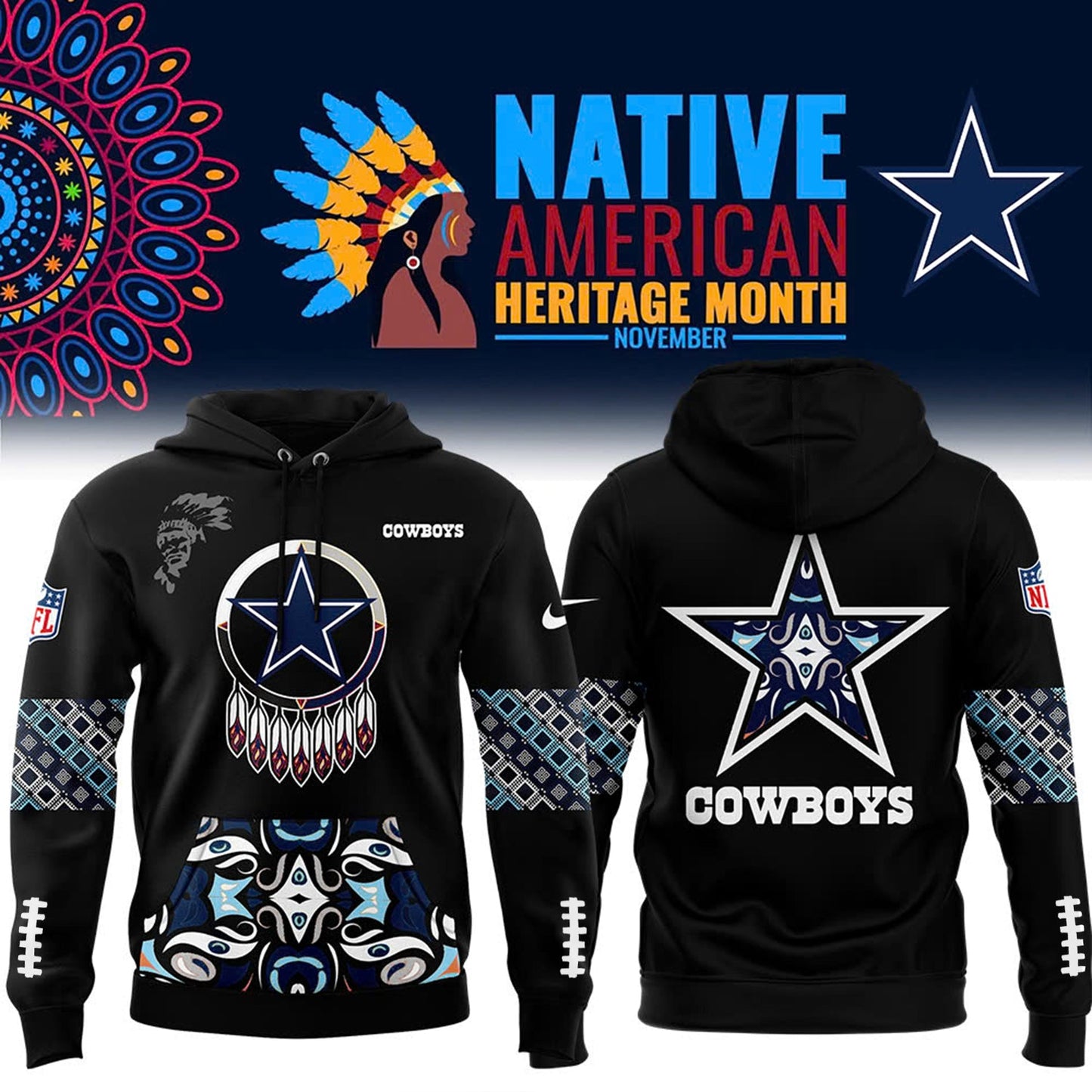 Native American Heritage Month Premium NFL X DAL Hoodie NDT NHM