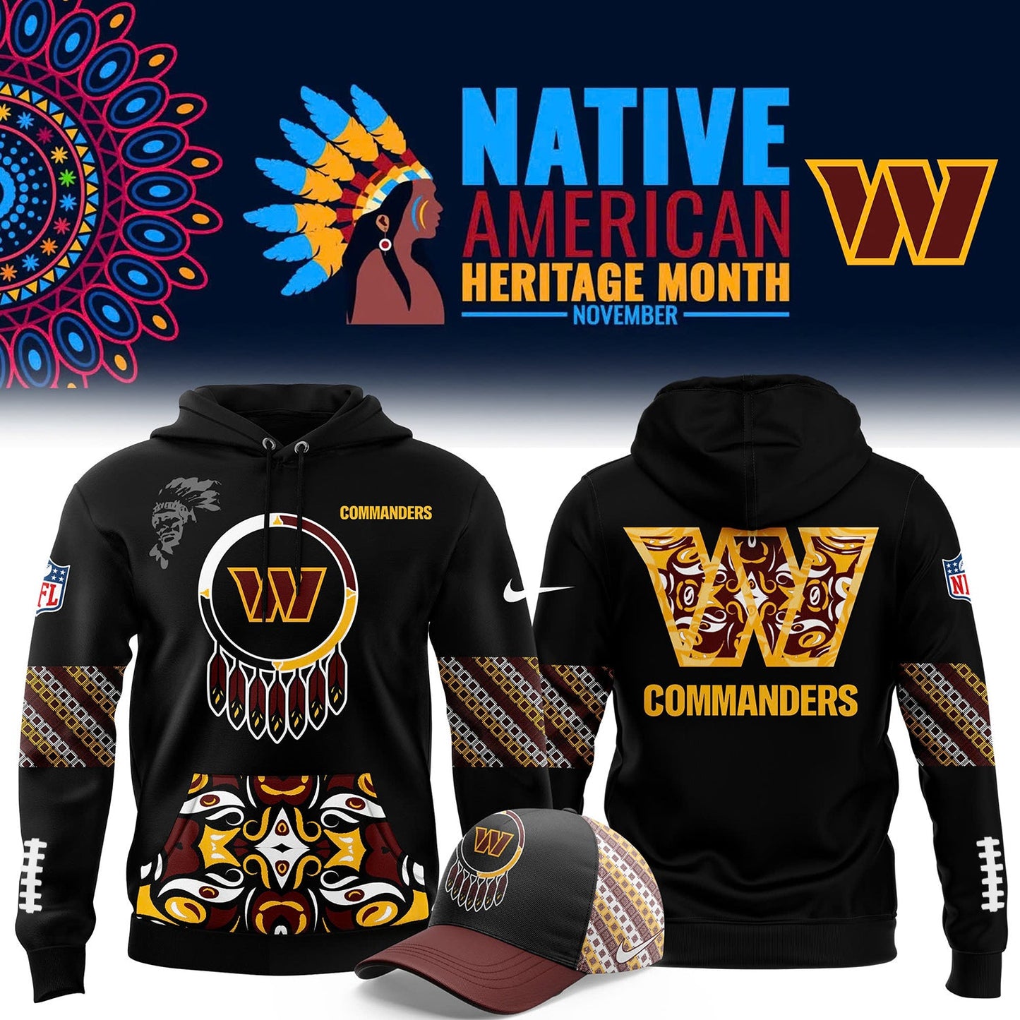 Native American Heritage Month Premium NFL X WAS Hoodie NDT NHM