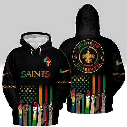 New Orleans Saints - Juneteenth Freedom Day Shirt DDTCTND