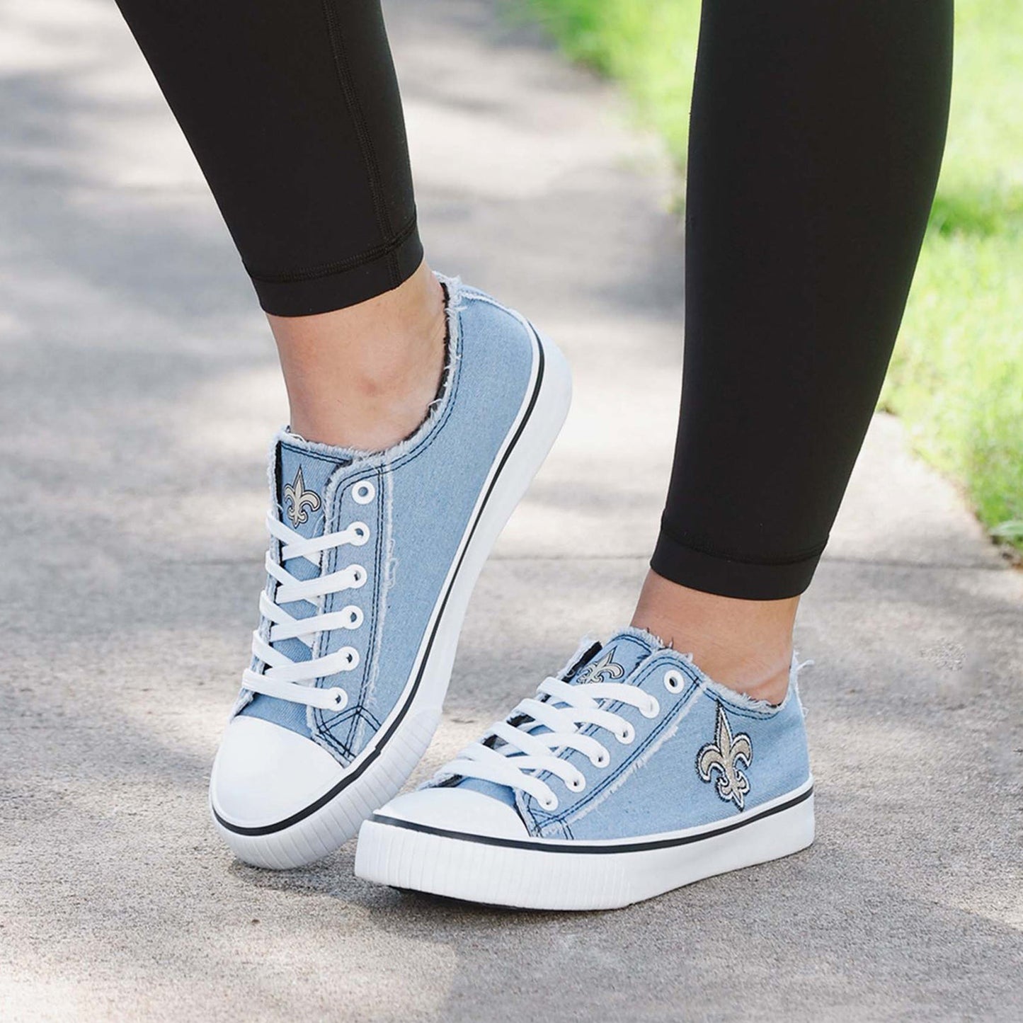 New Orleans Saints Womens Denim Low Top Canvas Shoes NDD