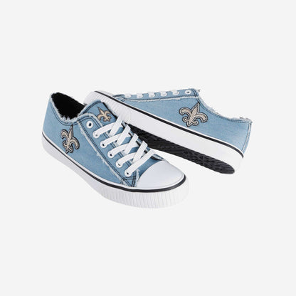 New Orleans Saints Womens Denim Low Top Canvas Shoes NDD
