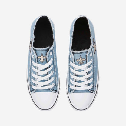 New Orleans Saints Womens Denim Low Top Canvas Shoes NDD