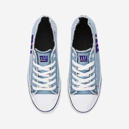 New York Giants Womens Denim Low Top Canvas Shoes NDD