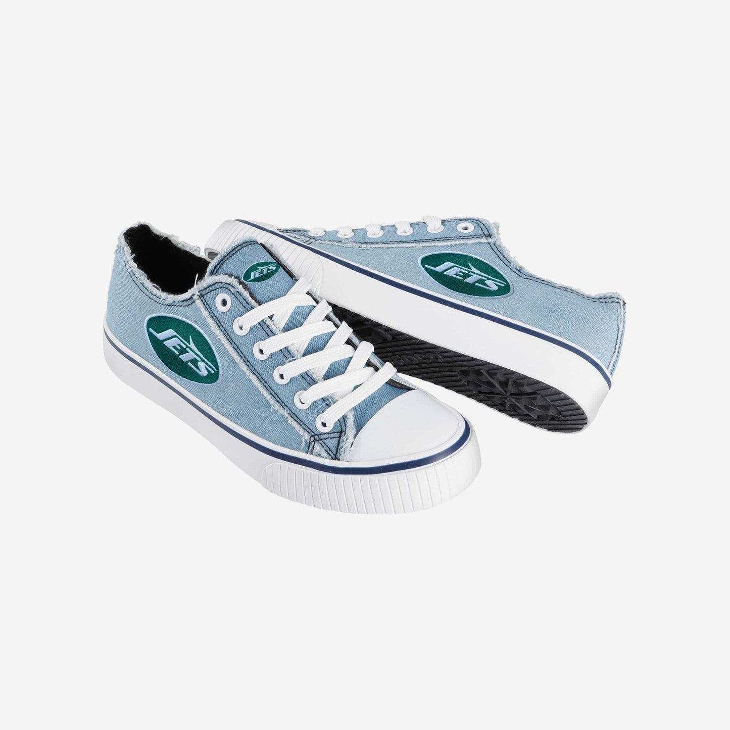 New York Jets Womens Denim Low Top Canvas Shoes NDD