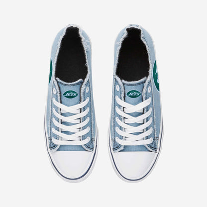 New York Jets Womens Denim Low Top Canvas Shoes NDD