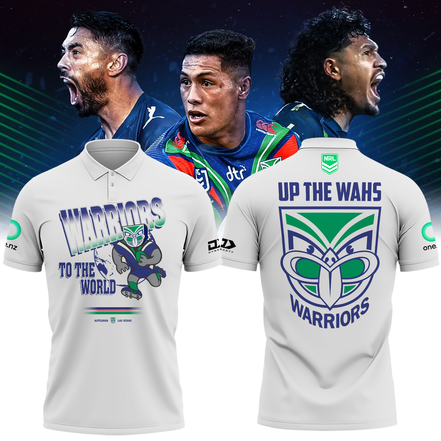 New Zealand Warriors Up The Wahs Polo Shirt NRL TM - Super Savings When Buying Combo V1