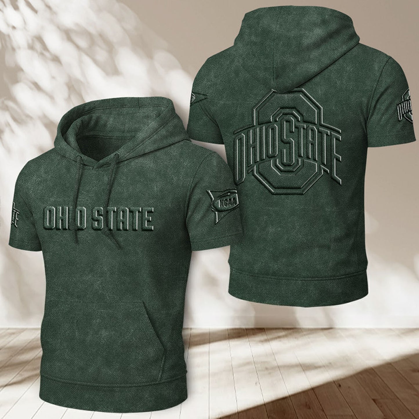 OSU x NCAA Half Sleeve Hoodie T-Shirt DatND ThuongNH