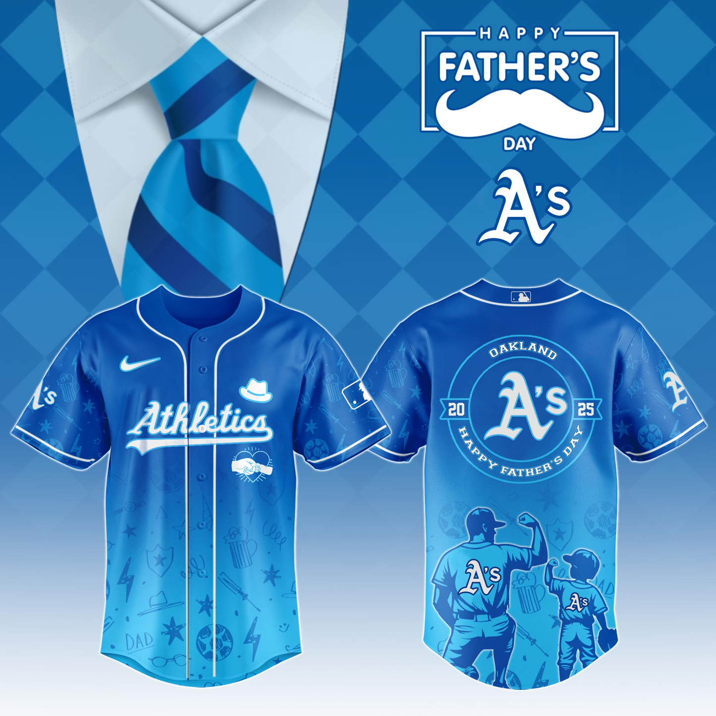 Oakland Athletics Special Father’s Day Baseball Jerseys DDTTTV