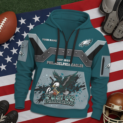 PE Premium NFL 3D Half Zip Hoodie DDT NTL