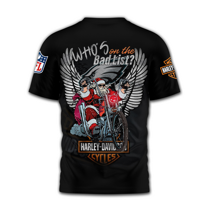 PE Premium NFL Harley-Davidson Santa Claus 3D Shirt DDT NTL