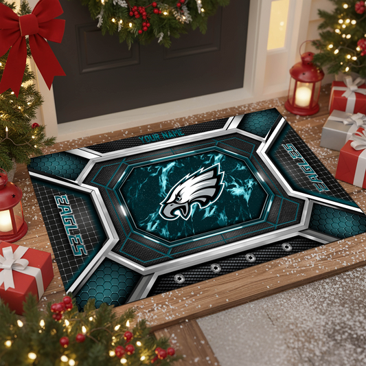 PE x NFL Personalized Sport Doormat, Gifts For Christmas DDT NTL