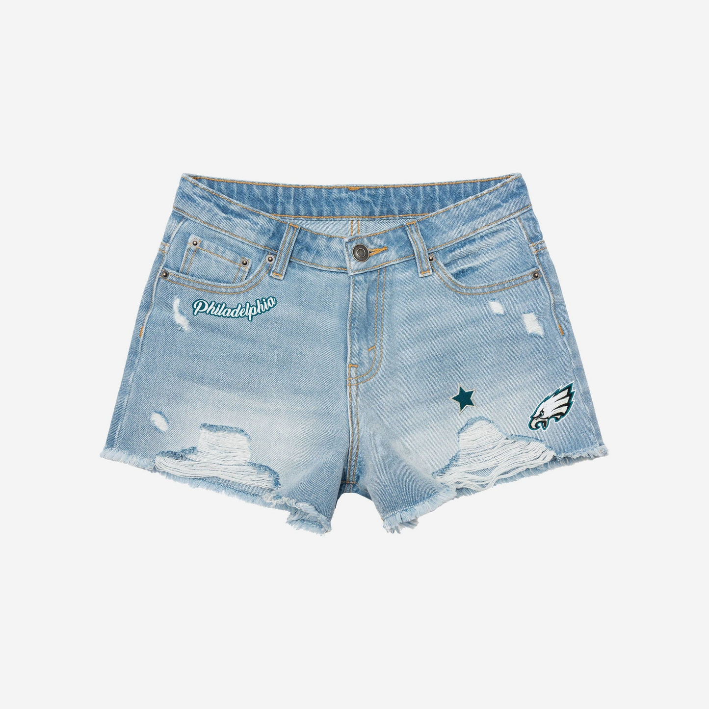 PE Womens Team Logo Denim Shorts DDTTTV