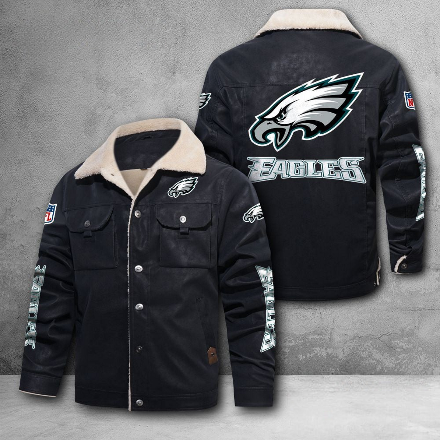 PHI X NFL LEATHER JACKET DATND THUONGNH
