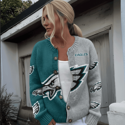 PHI x NFL Cardigan Sweatshirt With Button v1  DatND DVT