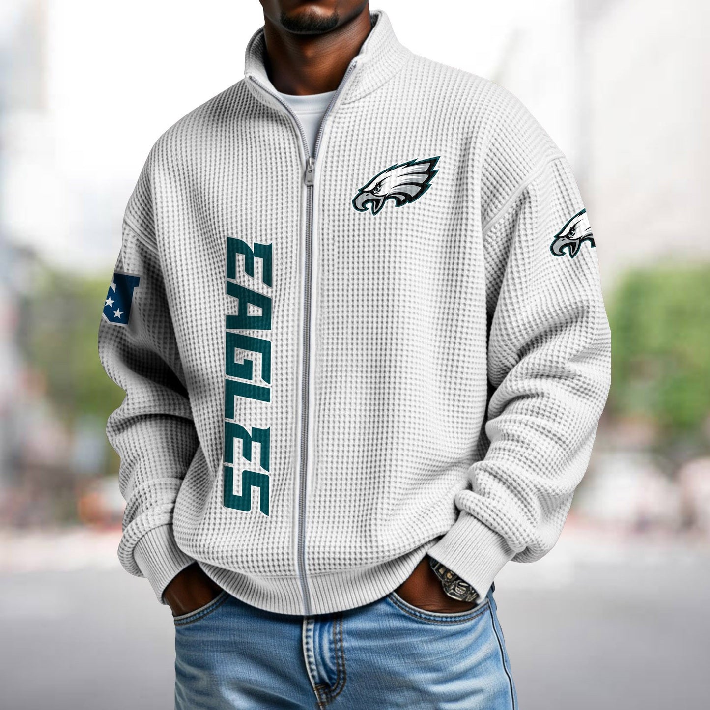 PHI x NFL Waffle Zip-Up Sweatshirt DATND TANTD