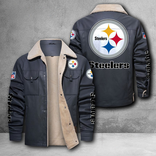 PIT X NFL LEATHER JACKET DATND THUONGNH