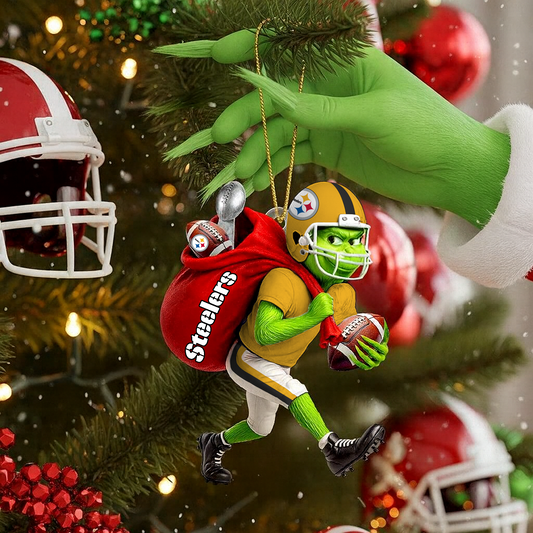 PIT x NFL Personalized Grinch Football Christmas DATND TANTD