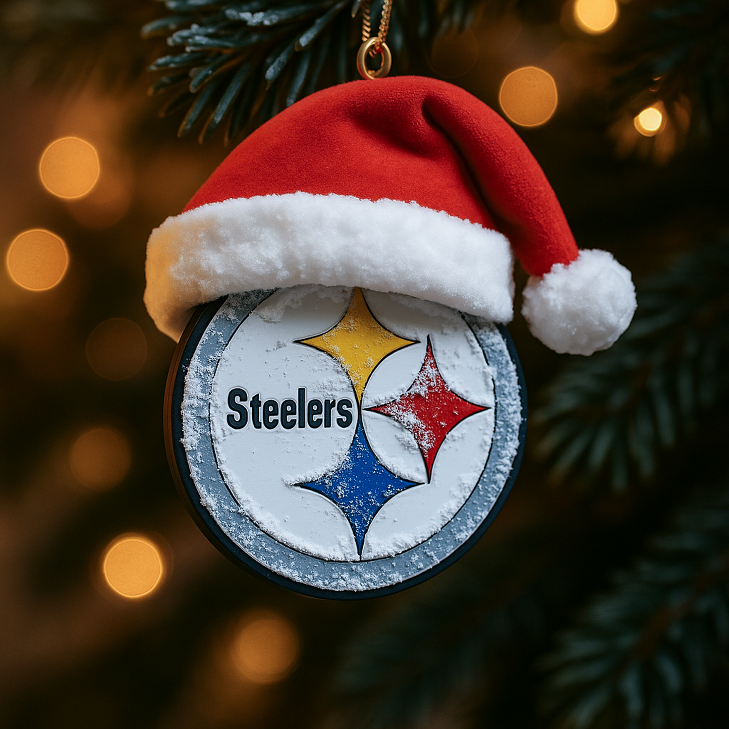 PIT x NFL Santa Hat Christmas Ornament 0811 DatND DVT