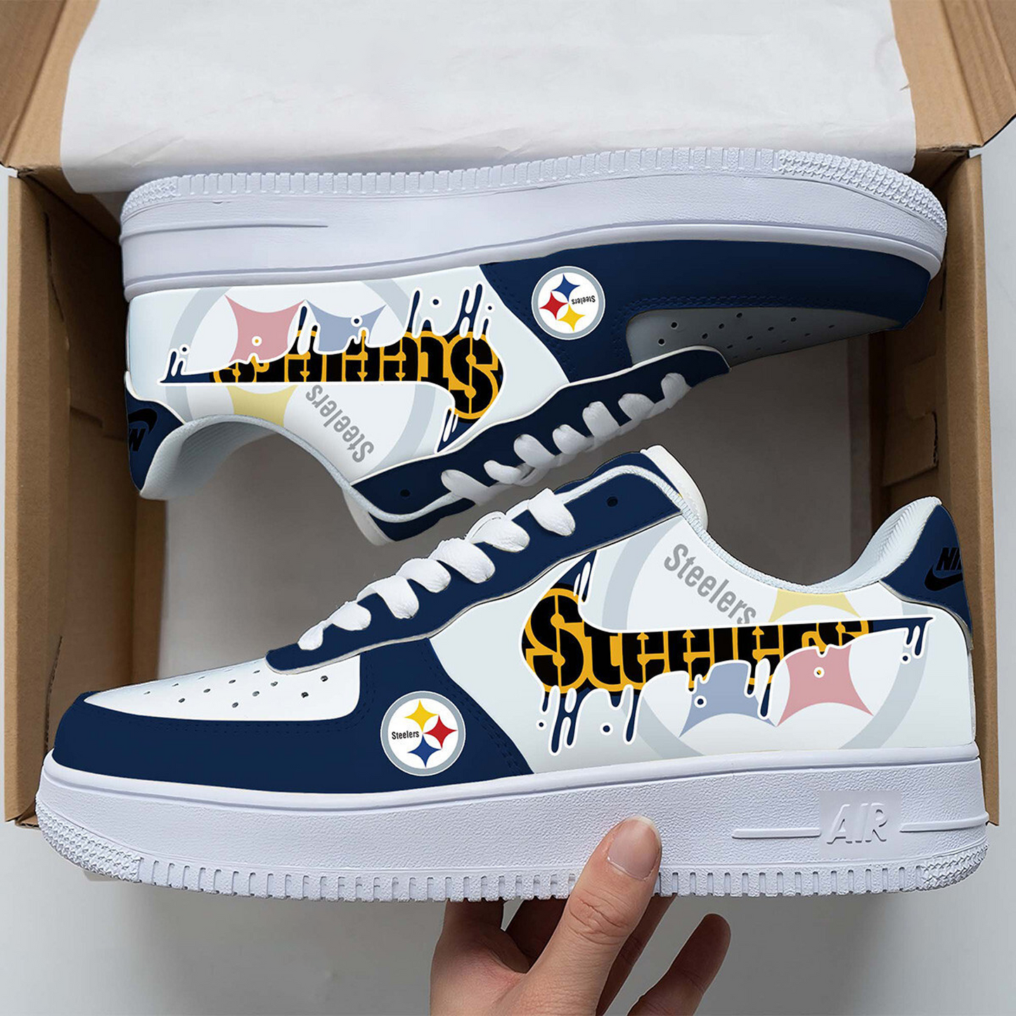 PIT x NFL Team Logo Fan Air Force 1 Shoes DATND TANTD
