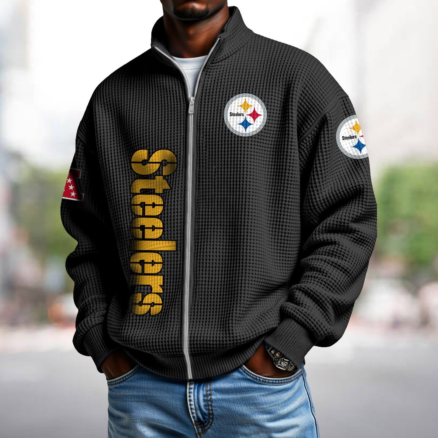 PIT x NFL Waffle Zip-Up Sweatshirt DATND TANTD