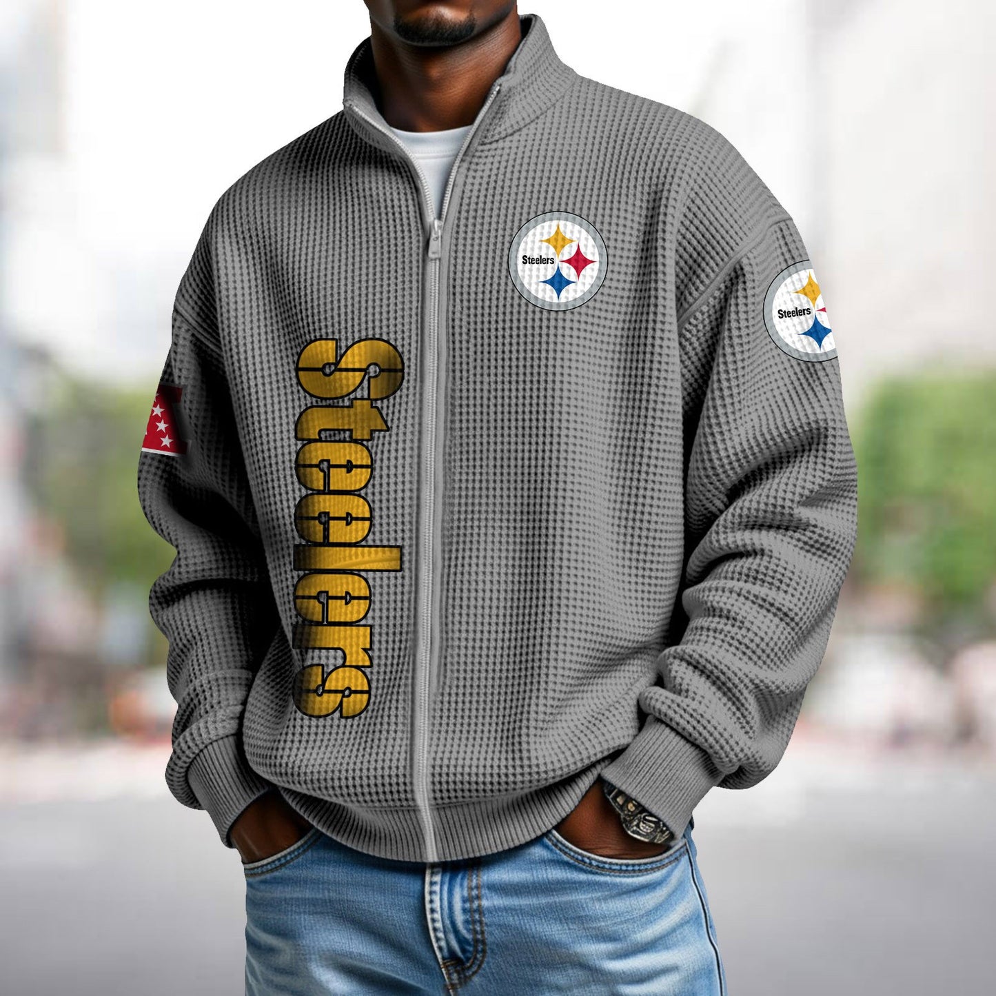 PIT x NFL Waffle Zip-Up Sweatshirt DATND TANTD