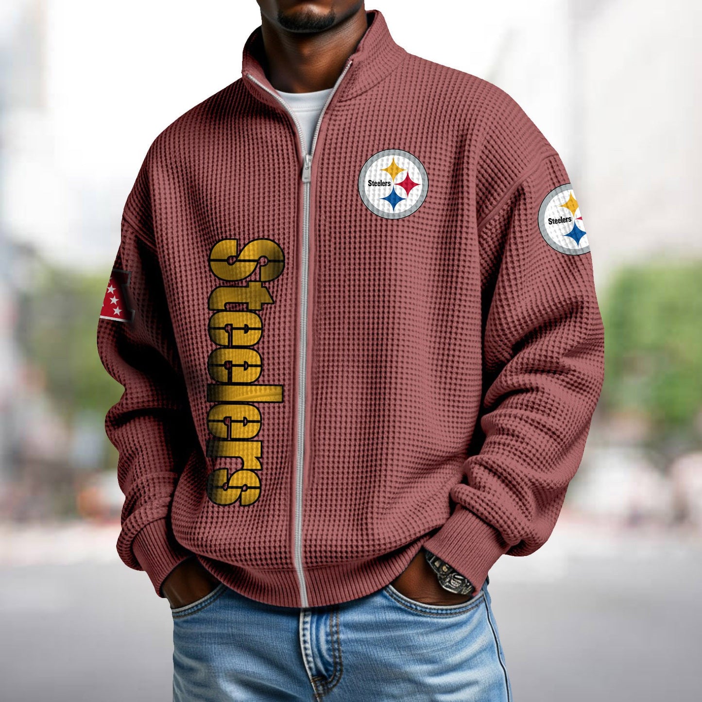 PIT x NFL Waffle Zip-Up Sweatshirt DATND TANTD