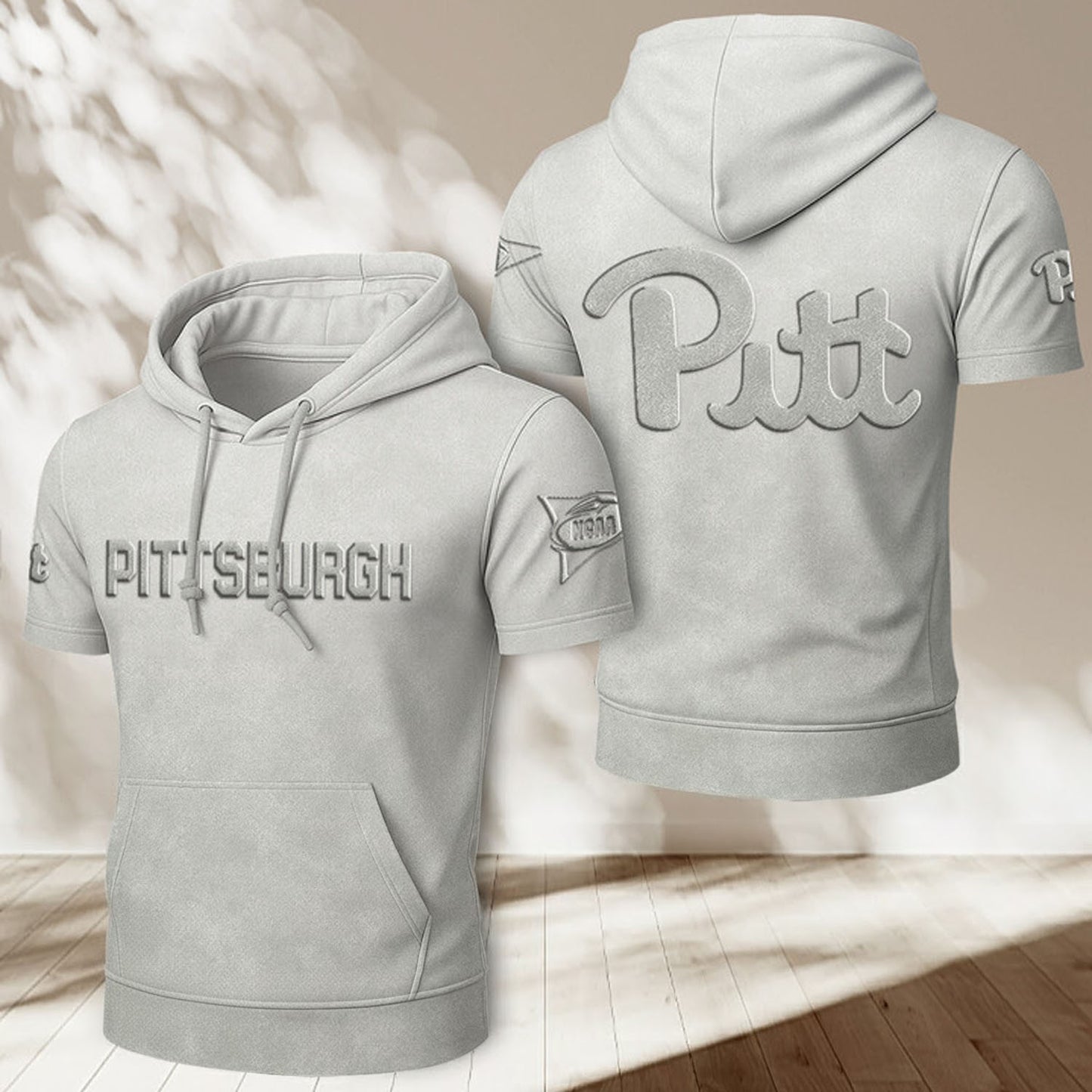 PITT x NCAA Half Sleeve Hoodie T-Shirt DatND ThuongNH