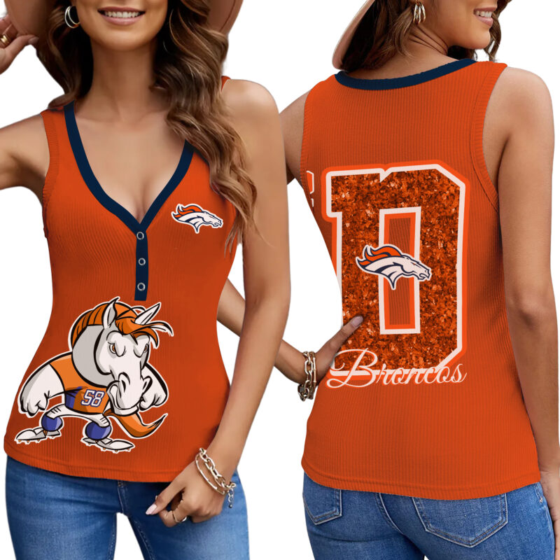 PREMIUM NFL X DEN Women V-Neck Ribbed Tank Top NDT NHM
