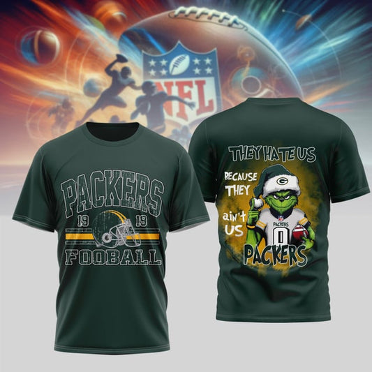 PREMIUM NFL X GB GRINCH 3D SHIRT NDT NHM