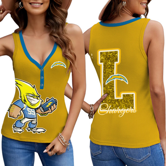 PREMIUM NFL X LAC Women V-Neck Ribbed Tank Top NDT NHM