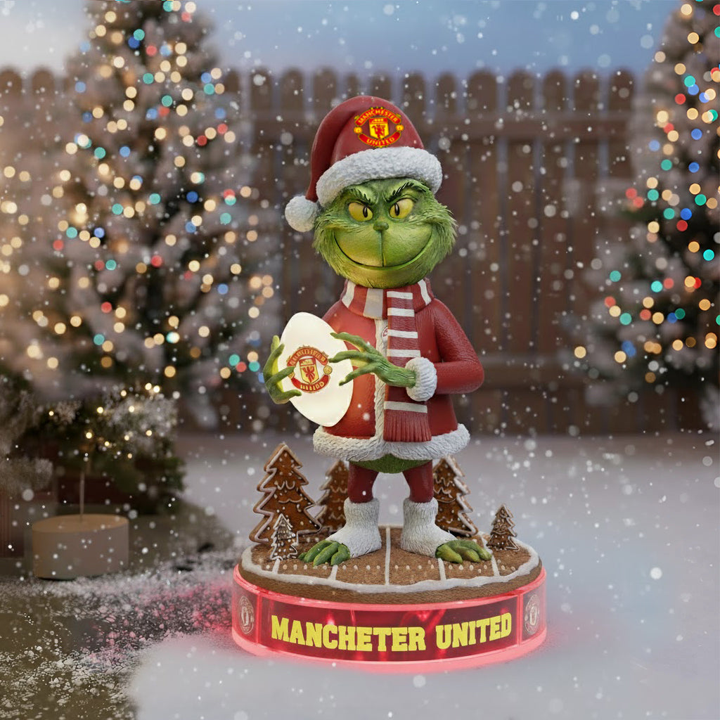 PREMIUM EPL X MANU Holiday Spirit Collectible Grinch Statue led light NDT NHM 101125