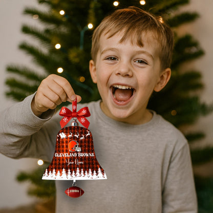 PREMIUM NFL X CLE  Christmas Bell Ornament Custom Name NDT NHM 131125