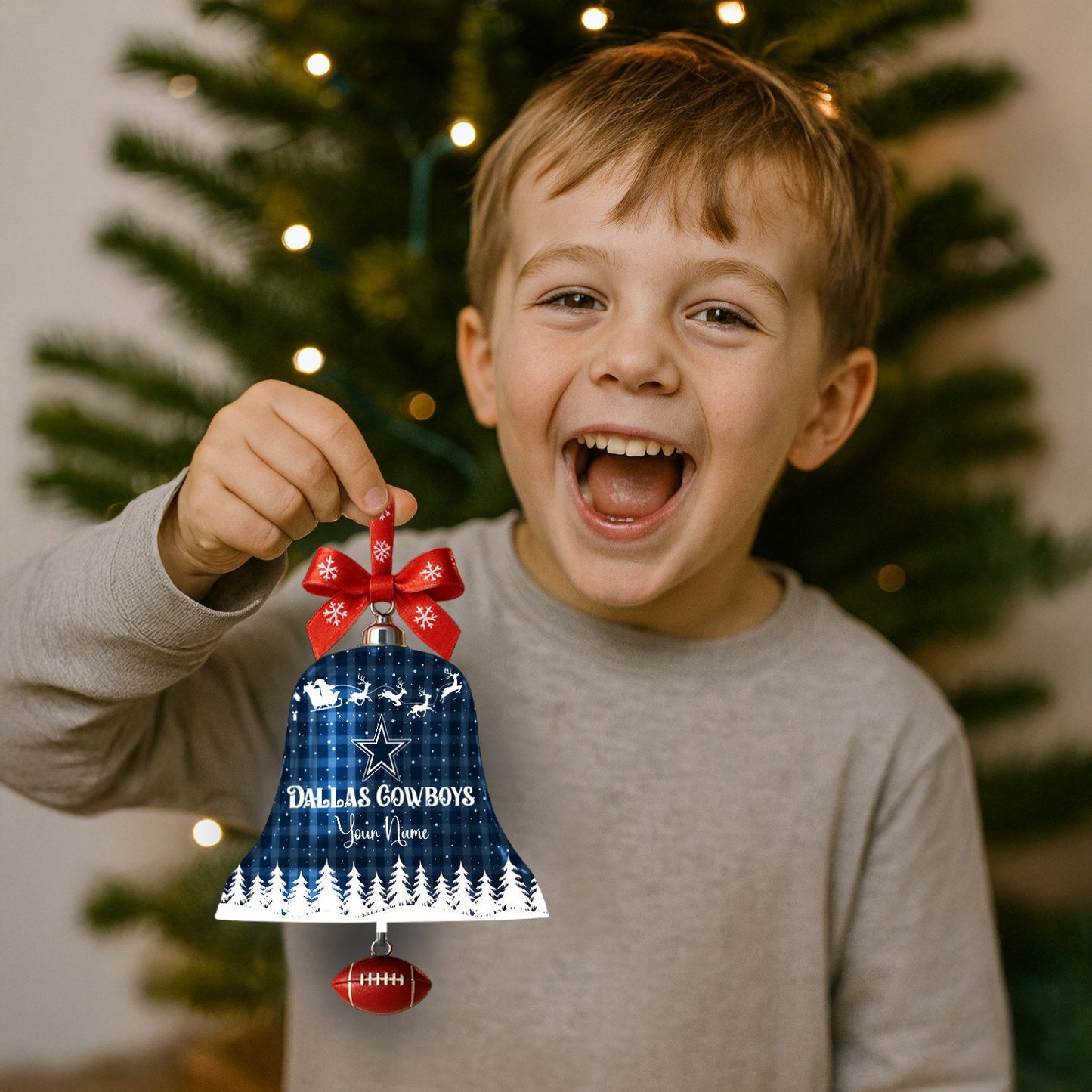 PREMIUM NFL X DAL Christmas Bell Ornament Custom Name NDT NHM 131125