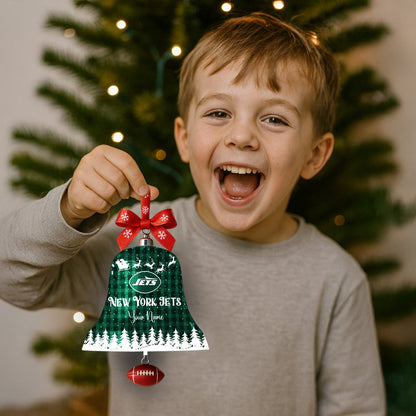 PREMIUM NFL X JETS  Christmas Bell Ornament Custom Name NDT NHM 131125