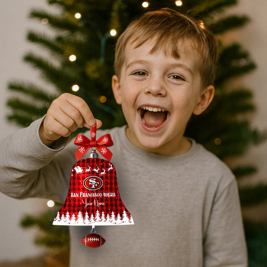 PREMIUM NFL X SF  Christmas Bell Ornament Custom Name NDT NHM 131125