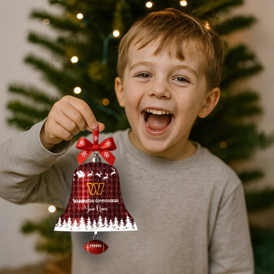 PREMIUM NFL X WAS Christmas Bell Ornament Custom Name NDT NHM 131125