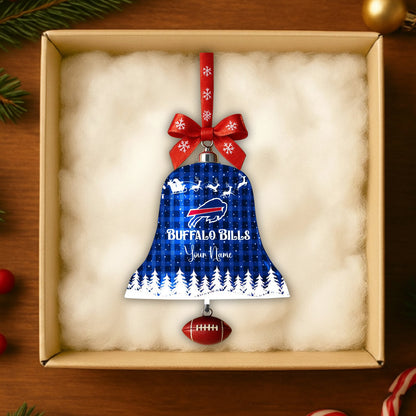 PREMIUM NFL X BUF  Christmas Bell Ornament Custom Name NDT NHM 131125