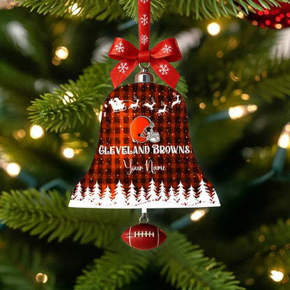 PREMIUM NFL X CLE  Christmas Bell Ornament Custom Name NDT NHM 131125