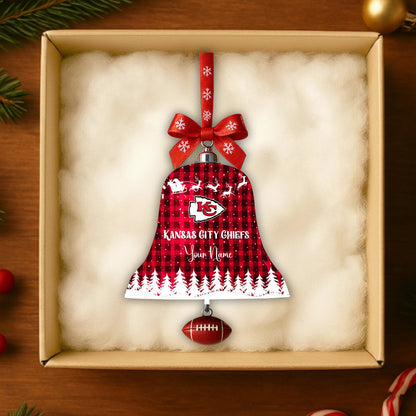 PREMIUM NFL X KCC  Christmas Bell Ornament Custom Name NDT NHM 131125