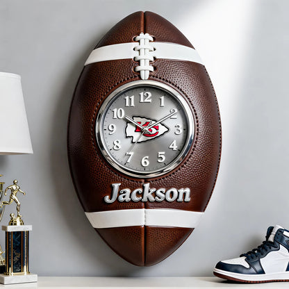 PREMIUM NFL X KCC Personalized Retro Rugby Fan Clock 081125 NDT NHM