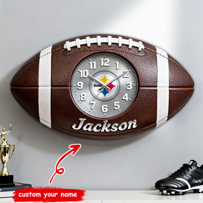 PREMIUM NFL X PIT  Personalized Retro Rugby Fan Clock 081125 NDT NHM