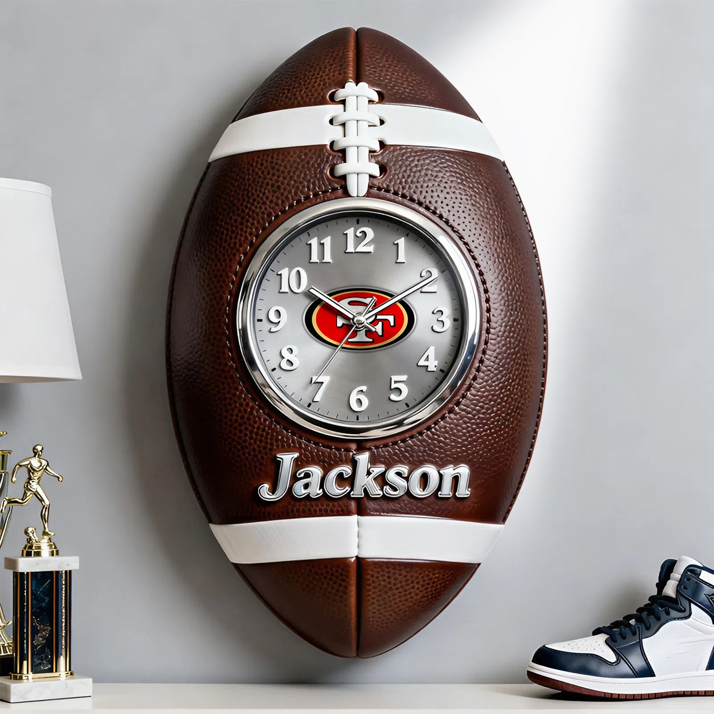 PREMIUM NFL X SF  Personalized Retro Rugby Fan Clock 081125 NDT NHM