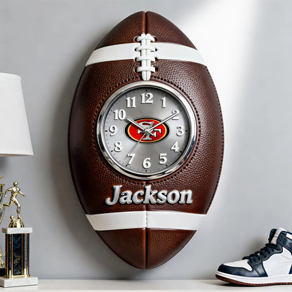 PREMIUM NFL X SF  Personalized Retro Rugby Fan Clock 081125 NDT NHM