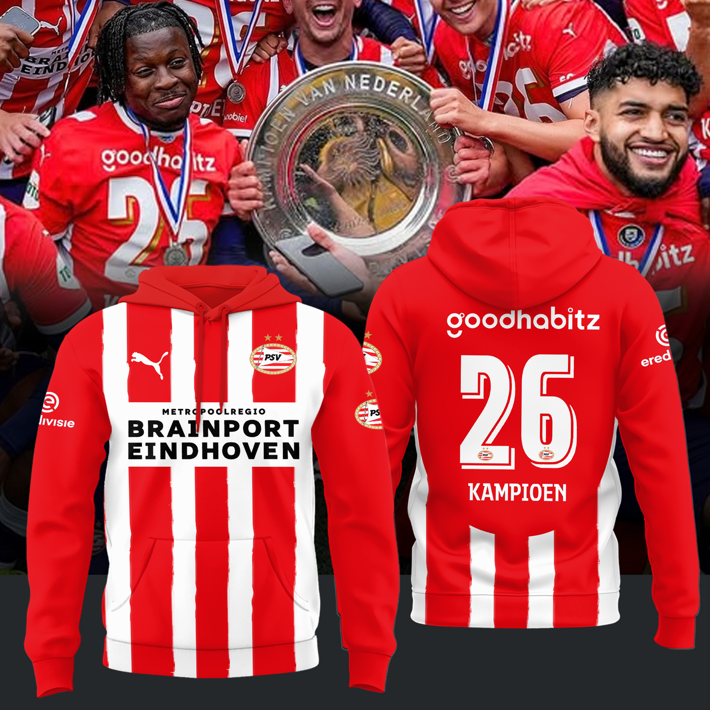 PSV Kampioenen Eredivisie V10 2025 Shirt DDTTTV
