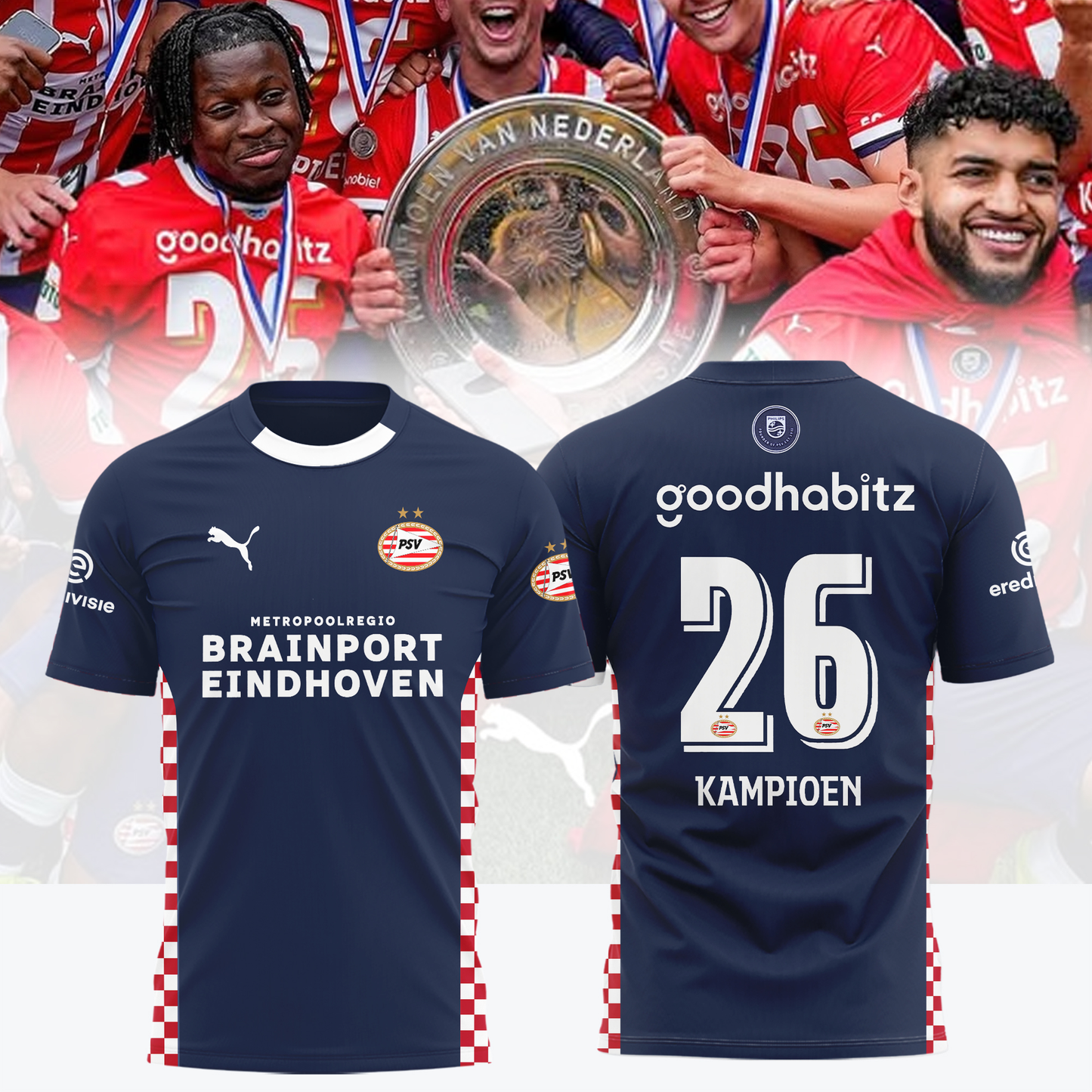 PSV Kampioenen Eredivisie V13 2025 Shirt DDTTTV