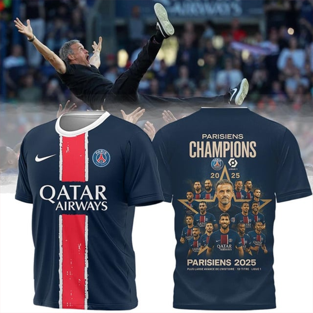 Paris Saint Germain Champions Ligue 1 2025 Shirt DDTCTND