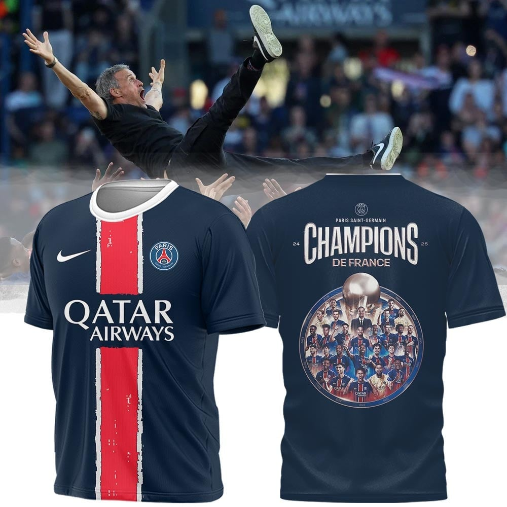Paris Saint Germain Champions Ligue 1 2025 V2 Shirt DDTCTND